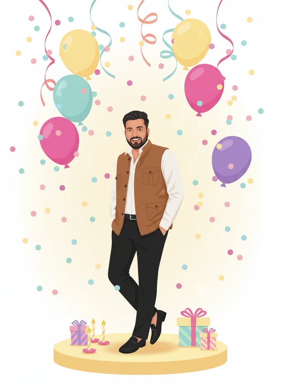 Example birthday card design for boyfriend