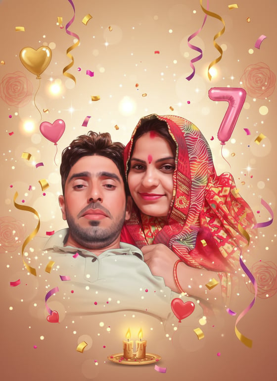 Example anniversary card design for wife