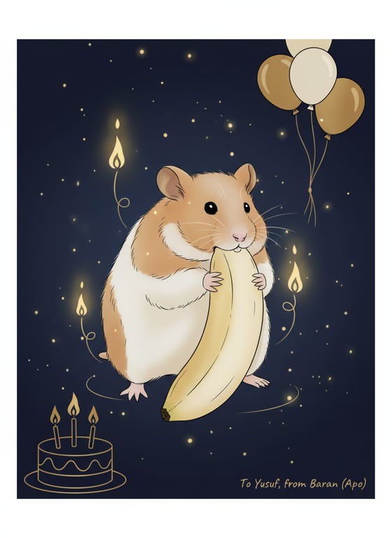 Example birthday card design for friend