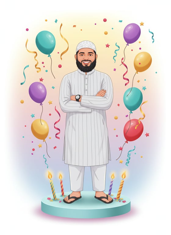 Example birthday card design for husband