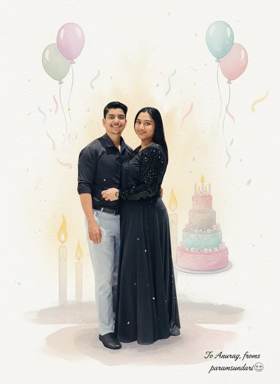 Example birthday card design for boyfriend