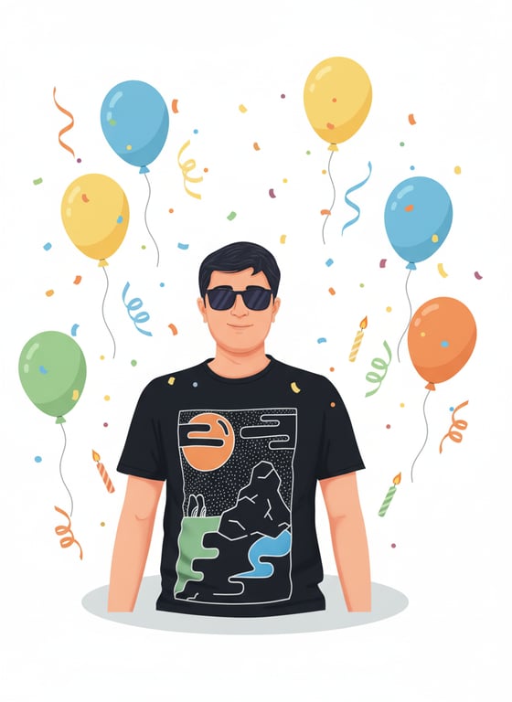 Example birthday card design for husband