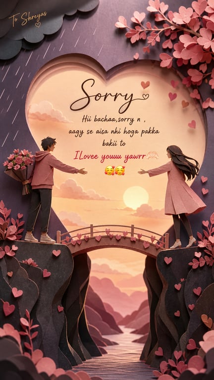 Example sorry card design for boyfriend