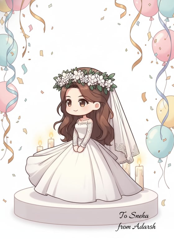 Example birthday card design for girlfriend